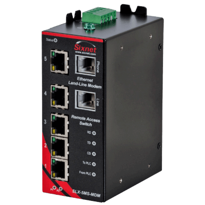 Red Lion Dial-Up Ethernet Switch, SLX-5MS-MDM